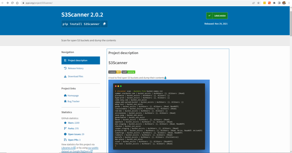 s3scanner pip
