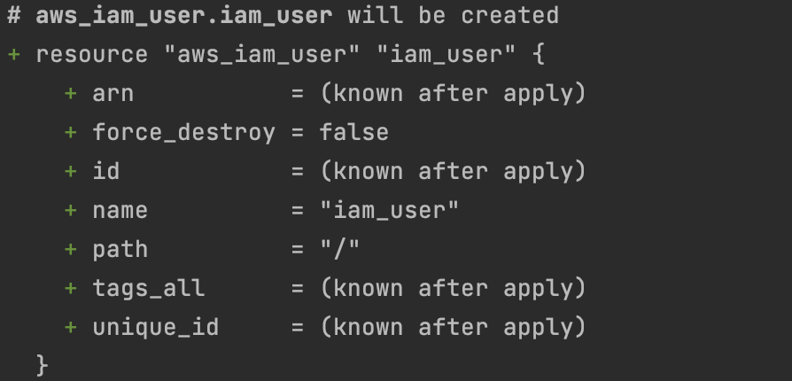 iam user output