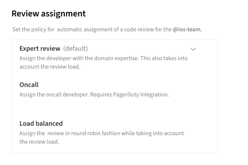 Review assignment config