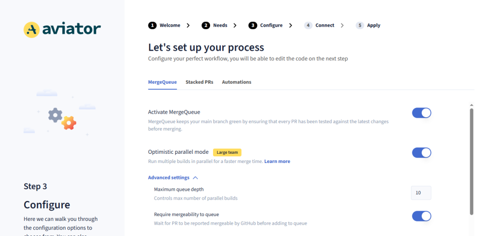 Connect your GitHub repo to MergeQueue