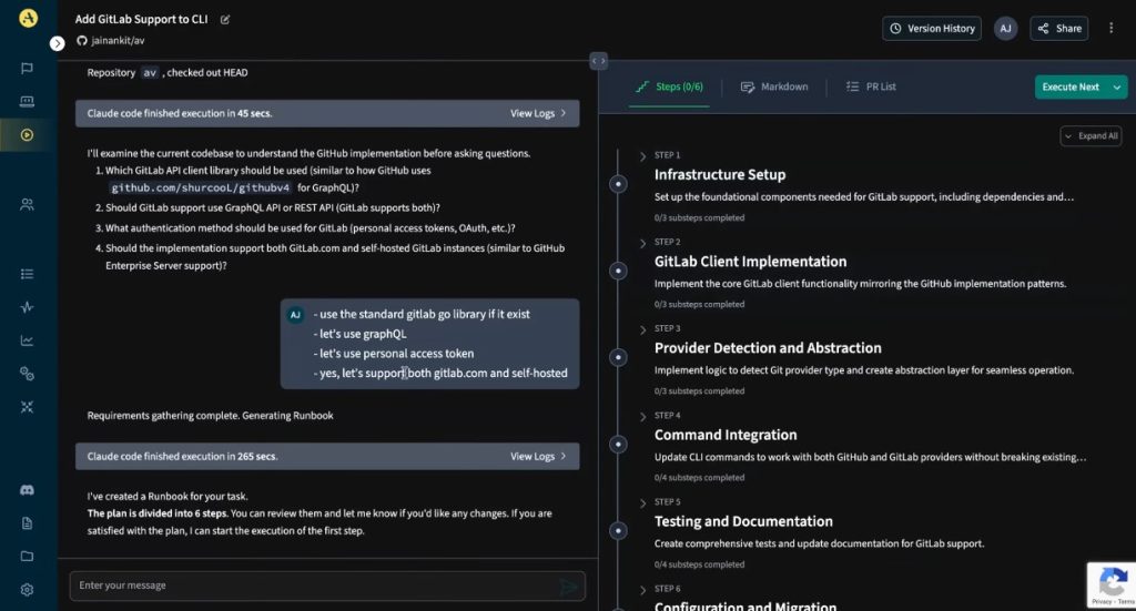 spec-driven development workflow that generates a PR 
