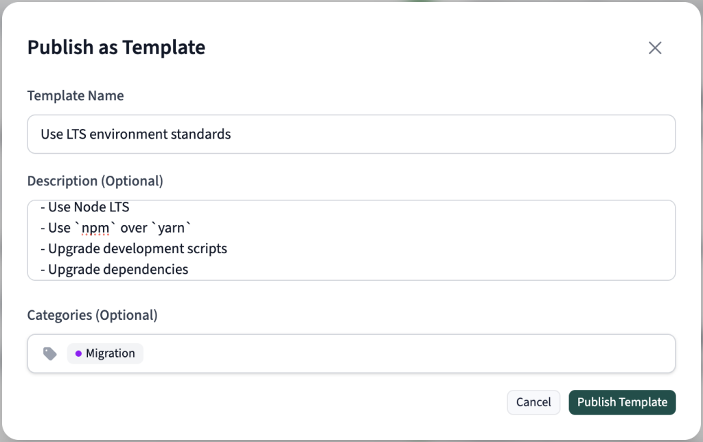 Create a template for a Runbook