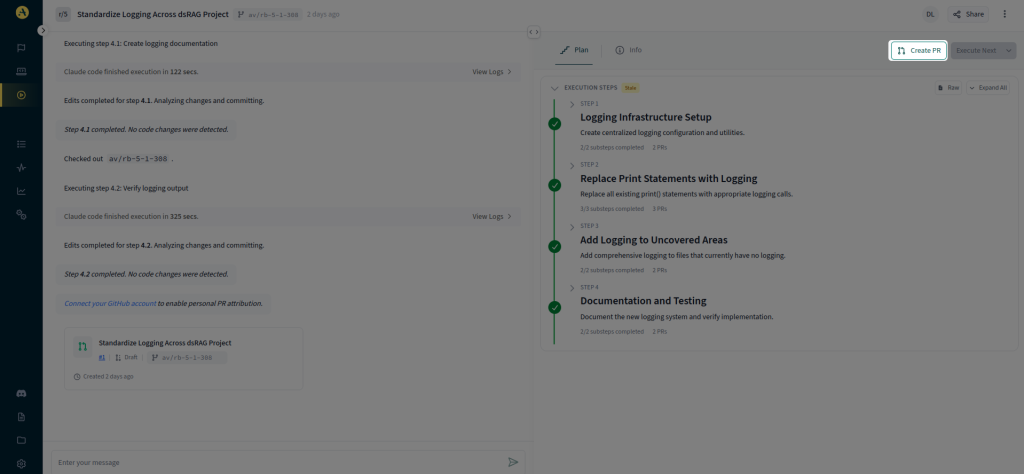 Creating a PR with Runbooks