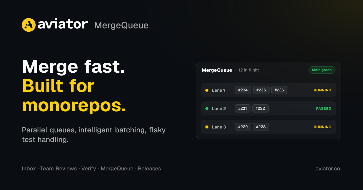 MergeQueue — built for monorepos and high-velocity teams | Aviator